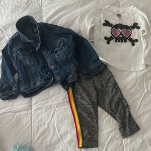 Bundle of baby clothing shirt leggings denim jacket